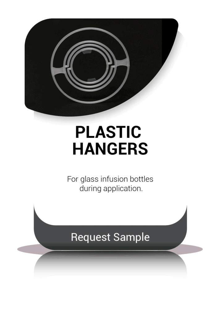 Plastic hangers for Glass Infusion Bottles